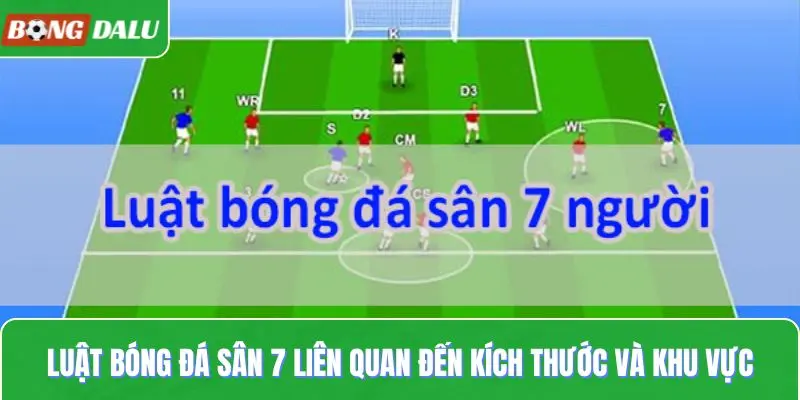 Luật bóng đá sân 7 liên quan đến kích thước và khu vực